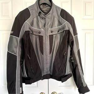 Olympia Moto Sport 2XL Armored Motorcycle Jacket, Black & Gray, EUC, GREAT GIFT!